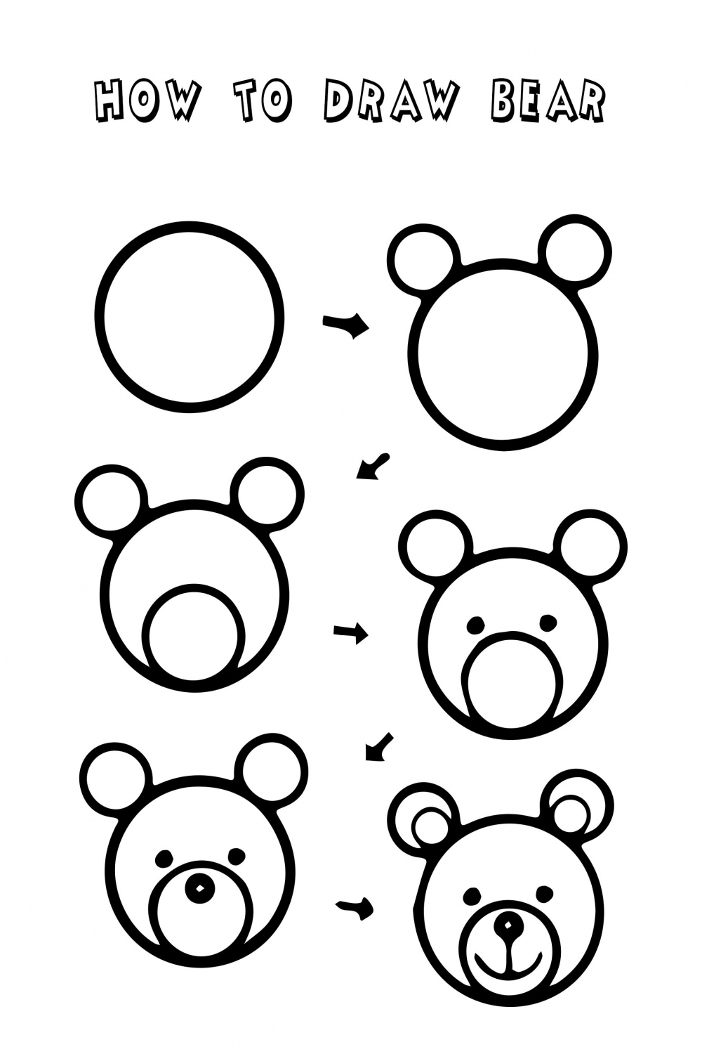 How To Draw a Bear  Easy drawings for kids, Preschool drawing