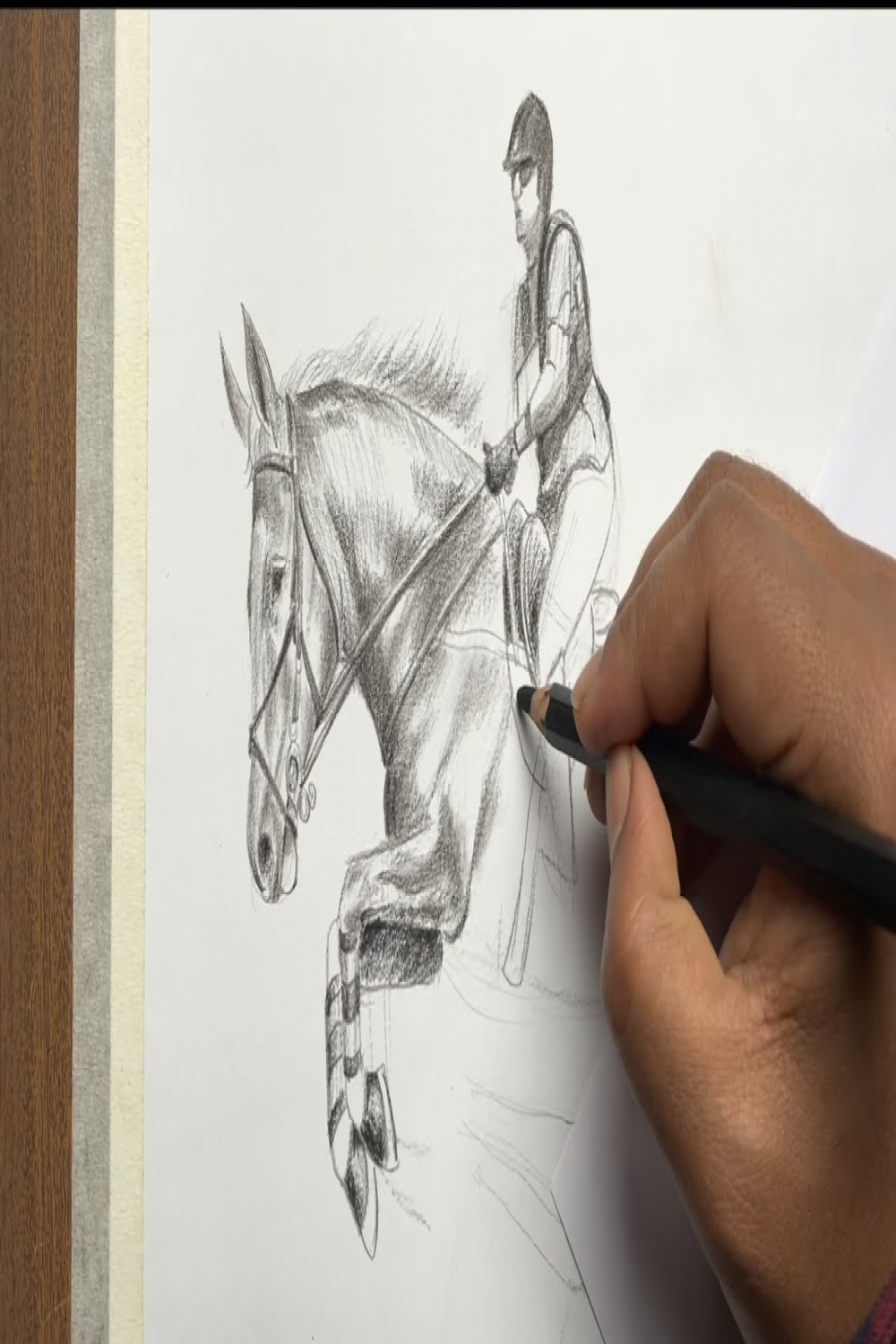 How to draw a horse and rider jumping  Pencil Shading drawing