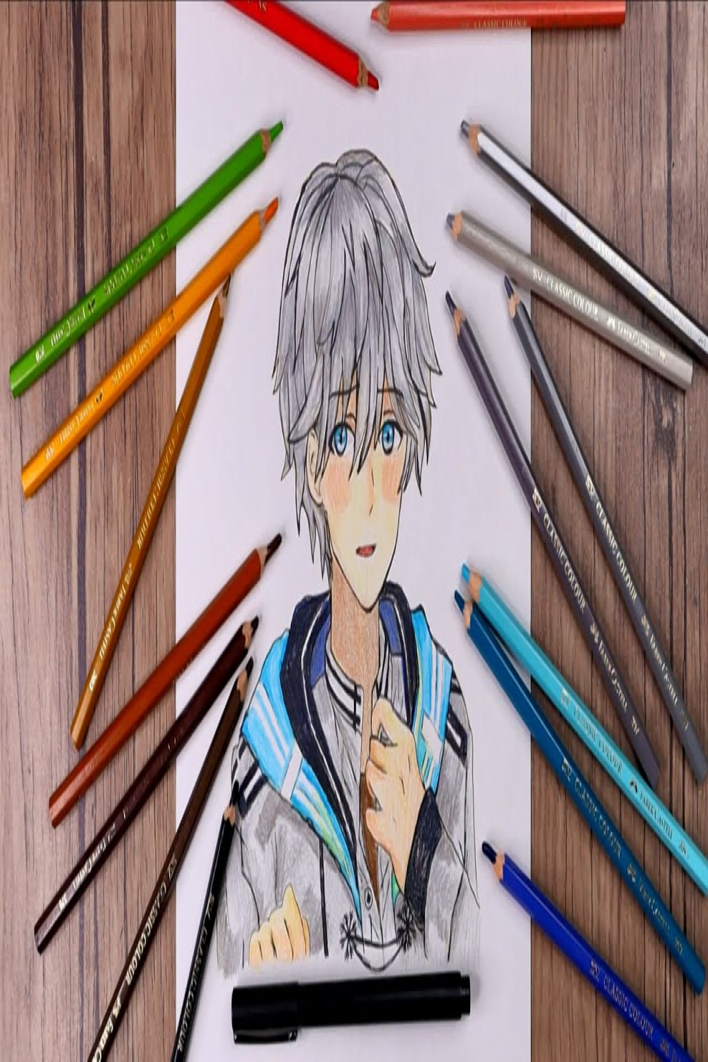 How to Draw Anime Boy Characters with Colored Pencils  Hiro Kushida Sketch