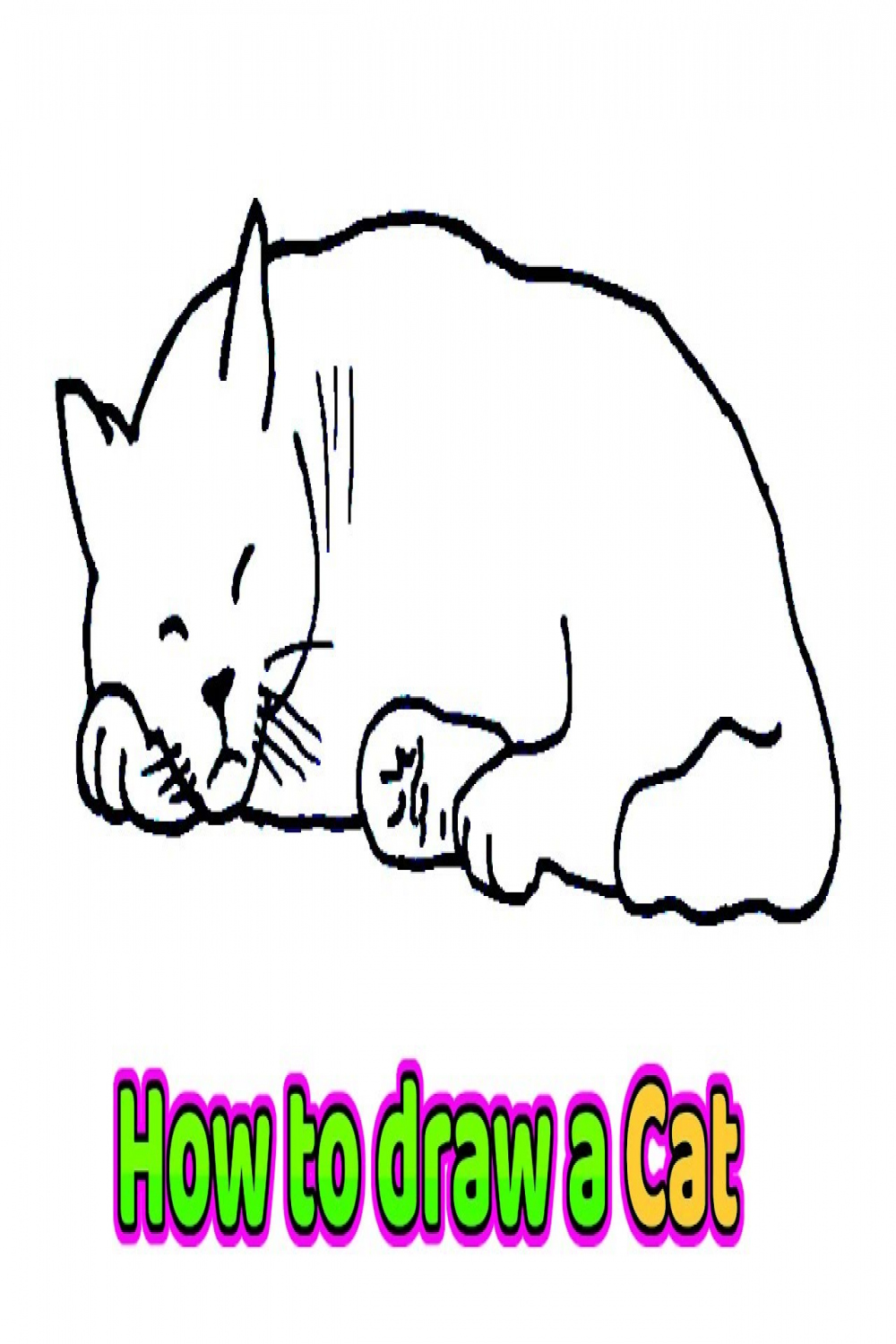 How to draw Cat  Cat laying down drawing  Easy Step by Step