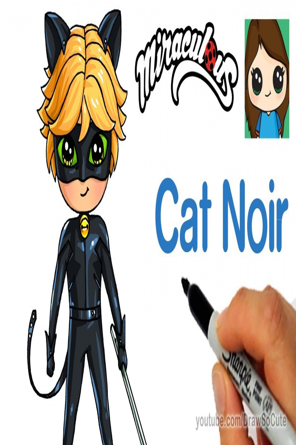 How to Draw Cat Noir Easy  Miraculous Ladybug