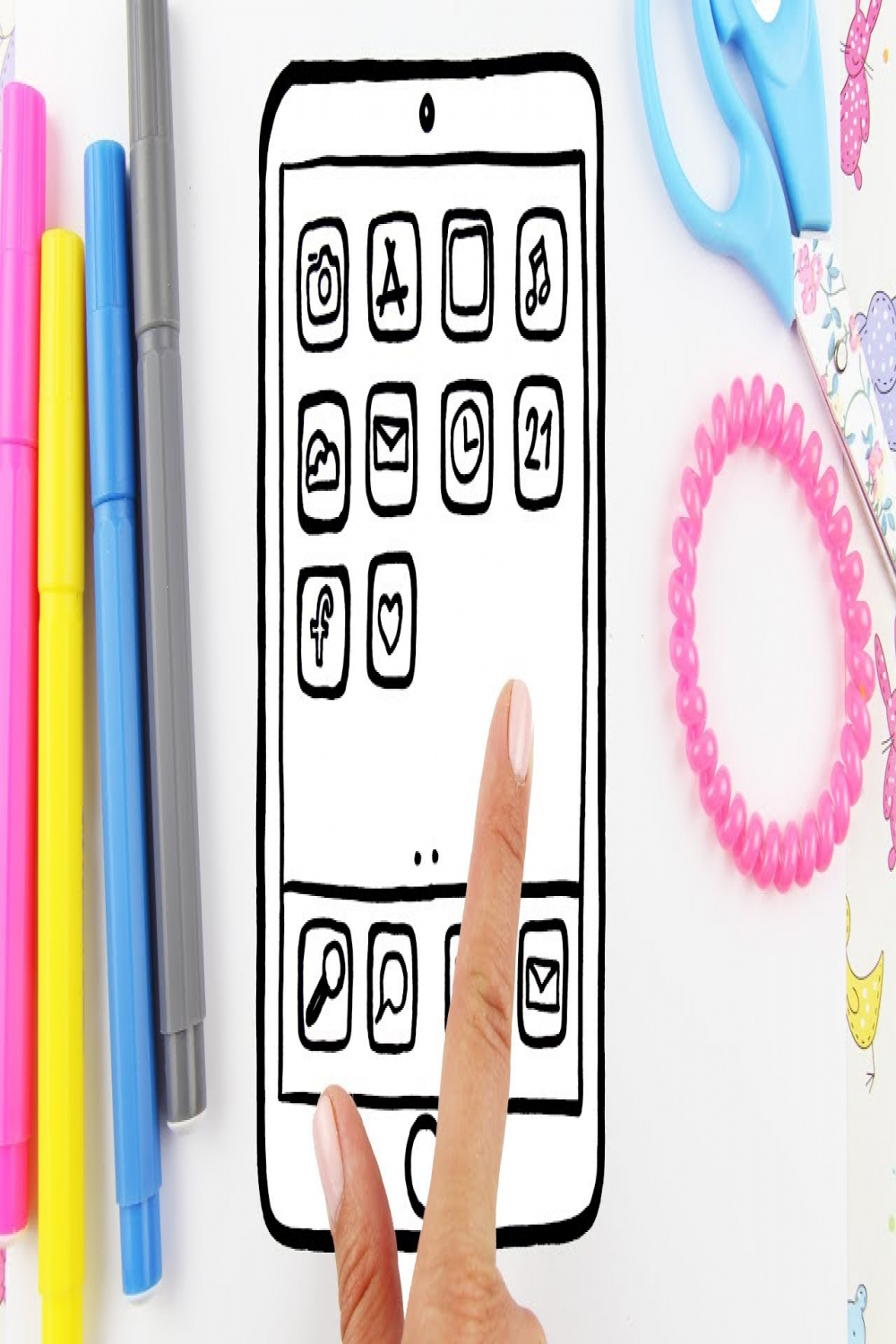 How to Draw iPad Tablet PC for Kids Drawing and Coloring with Colored  Markers Learn Colors for kids