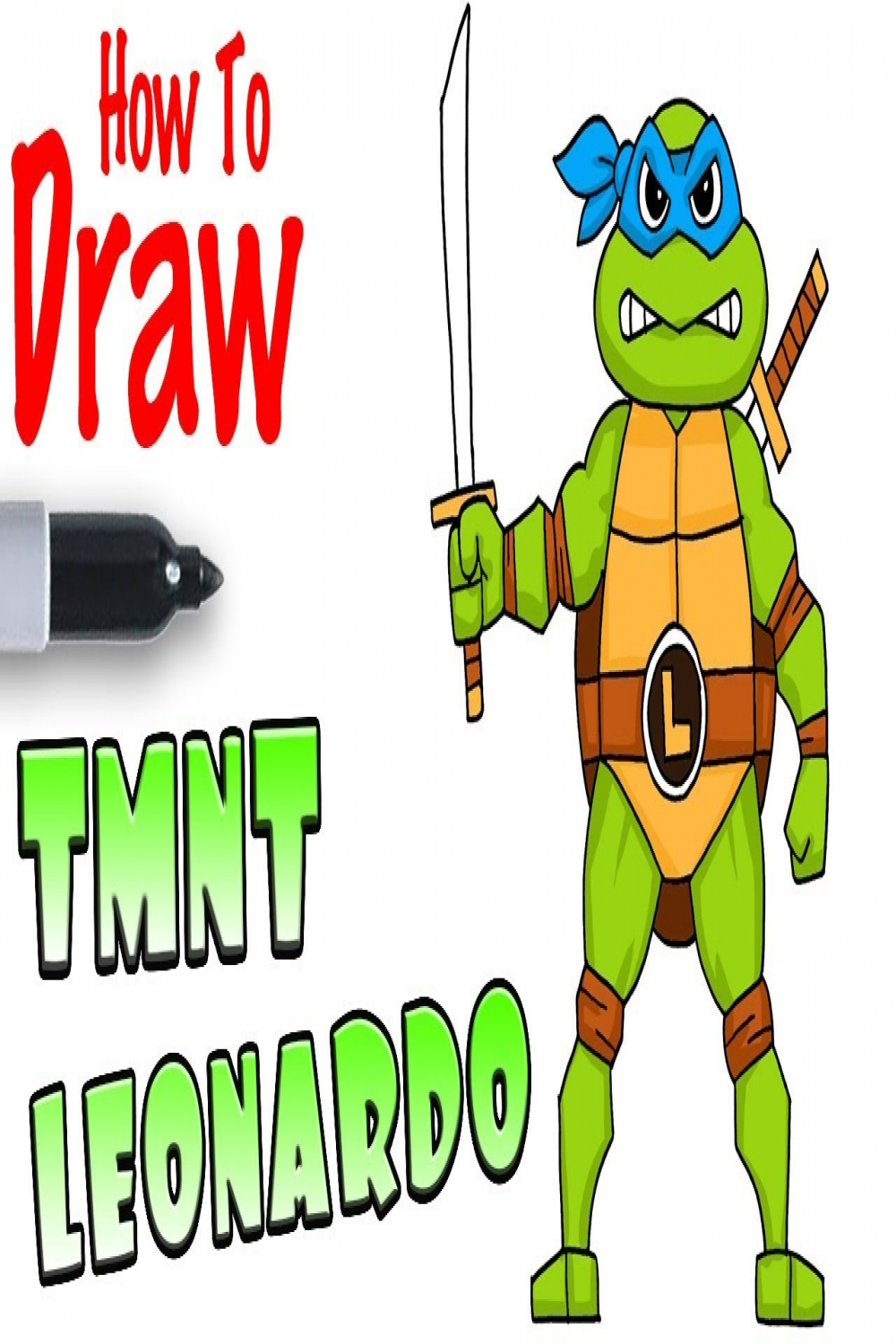 How to Draw Leonardo  TMNT