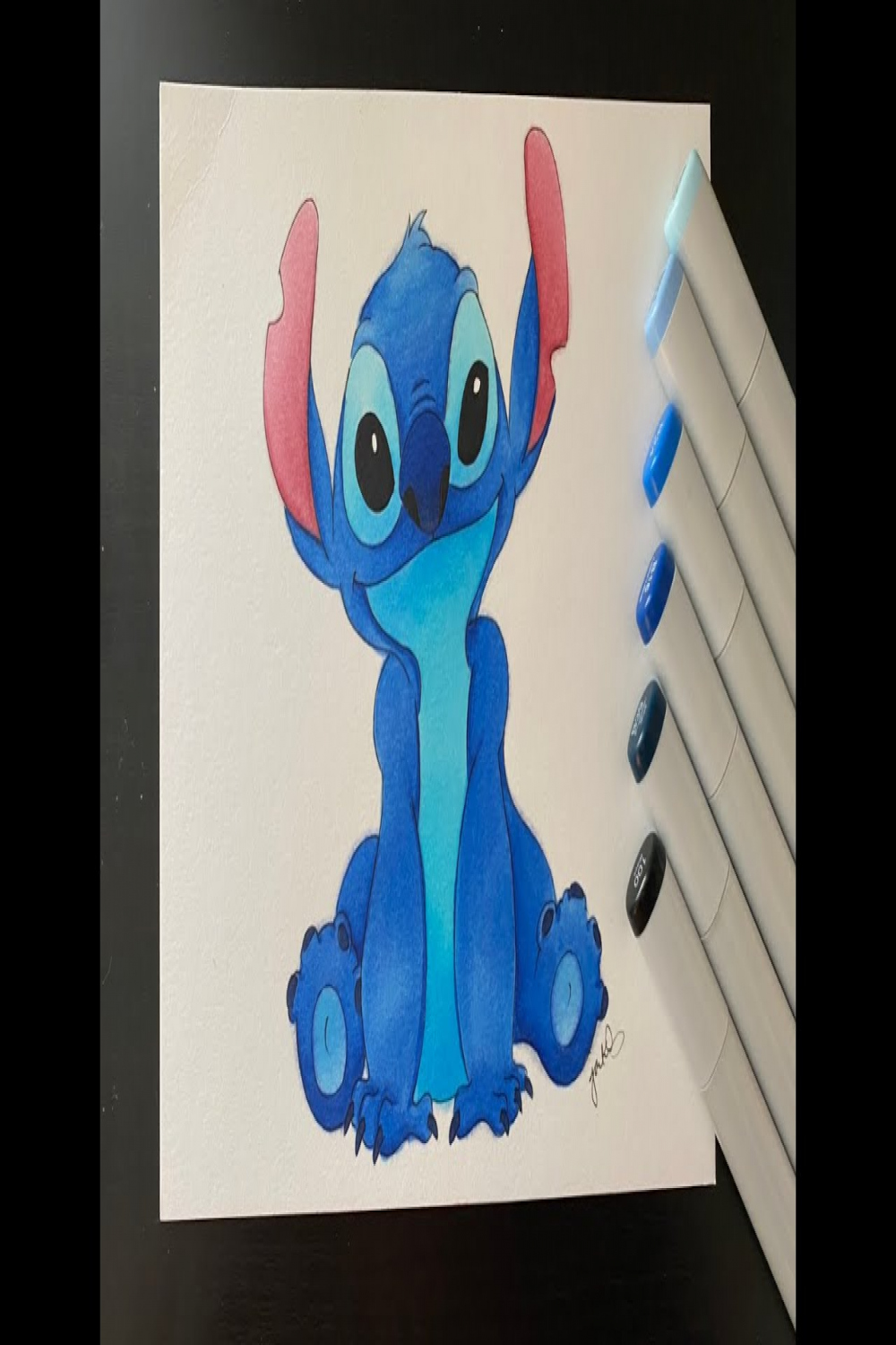 How to draw Stitch with Copic Markers - Disney Art - Copics Tutorial