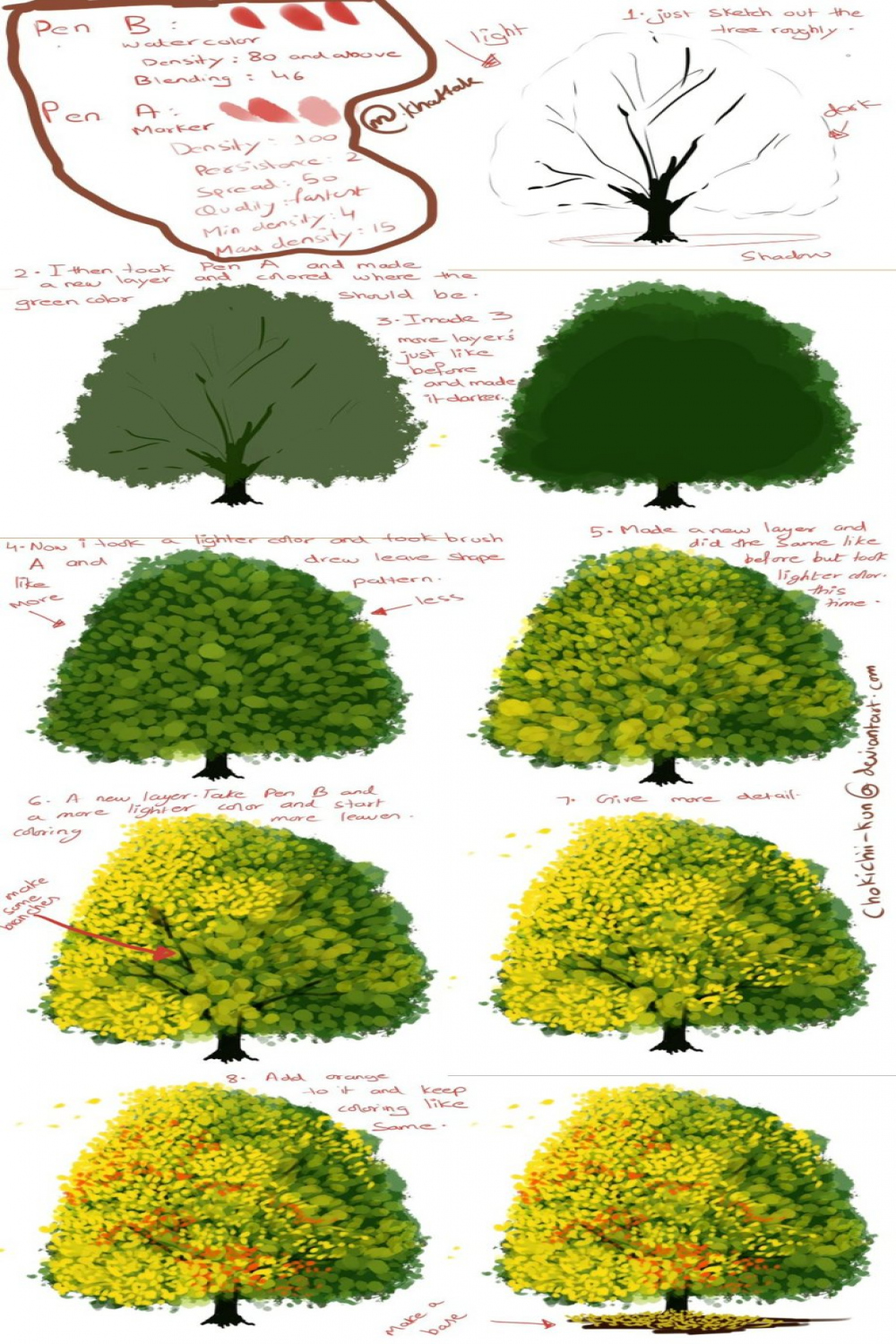 how to paint a tree digtally by mano-k - Art References