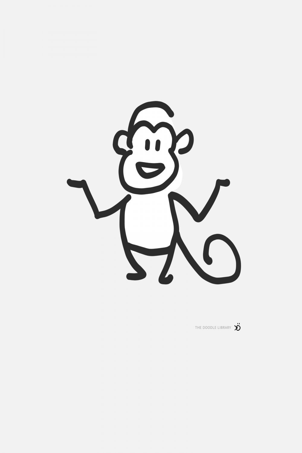 Monkey doodle #simpledrawings #simplelines  Monkey drawing, Mini