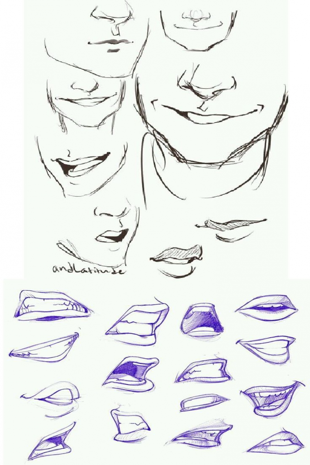 Sketches  Mouth drawing, Drawing expressions, Drawings