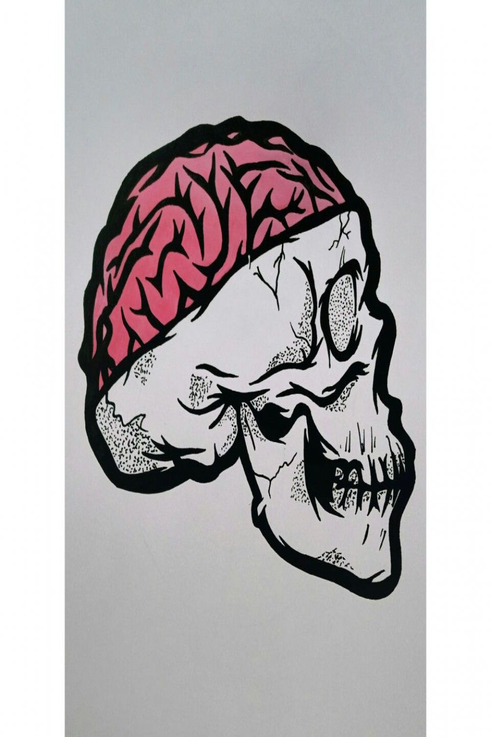 Skull - Brain Art by @thetimepassartist (Instagram)  Skull