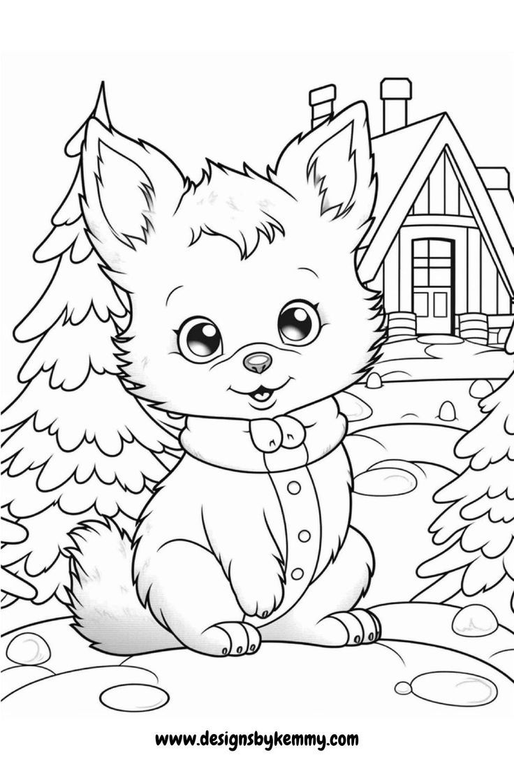 60 Printable Christmas Animal Coloring Pages 3