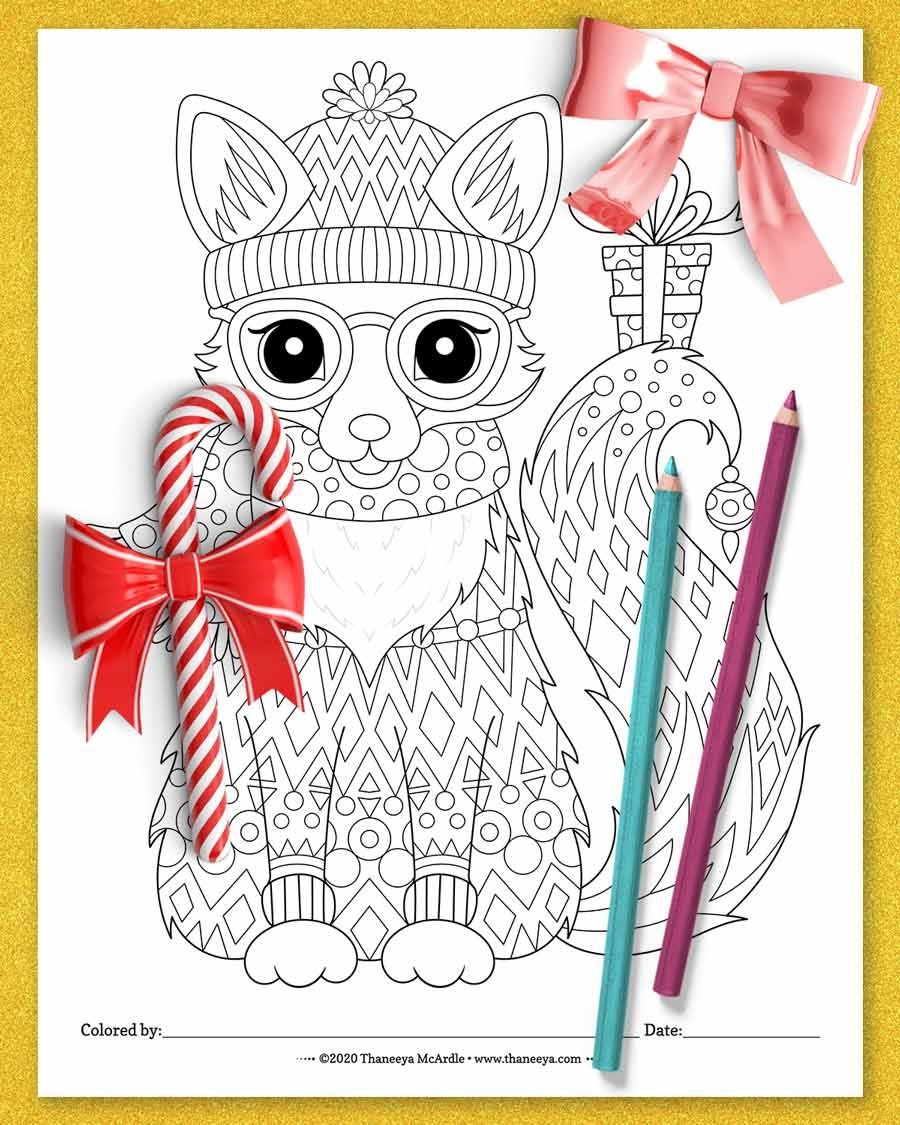 60 Printable Christmas Animal Coloring Pages 30