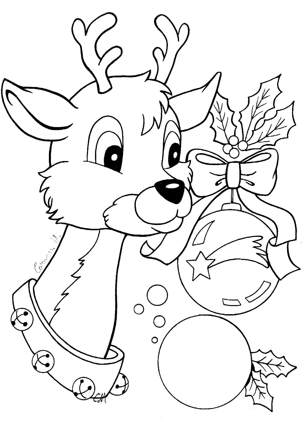 60 Printable Christmas Animal Coloring Pages 34