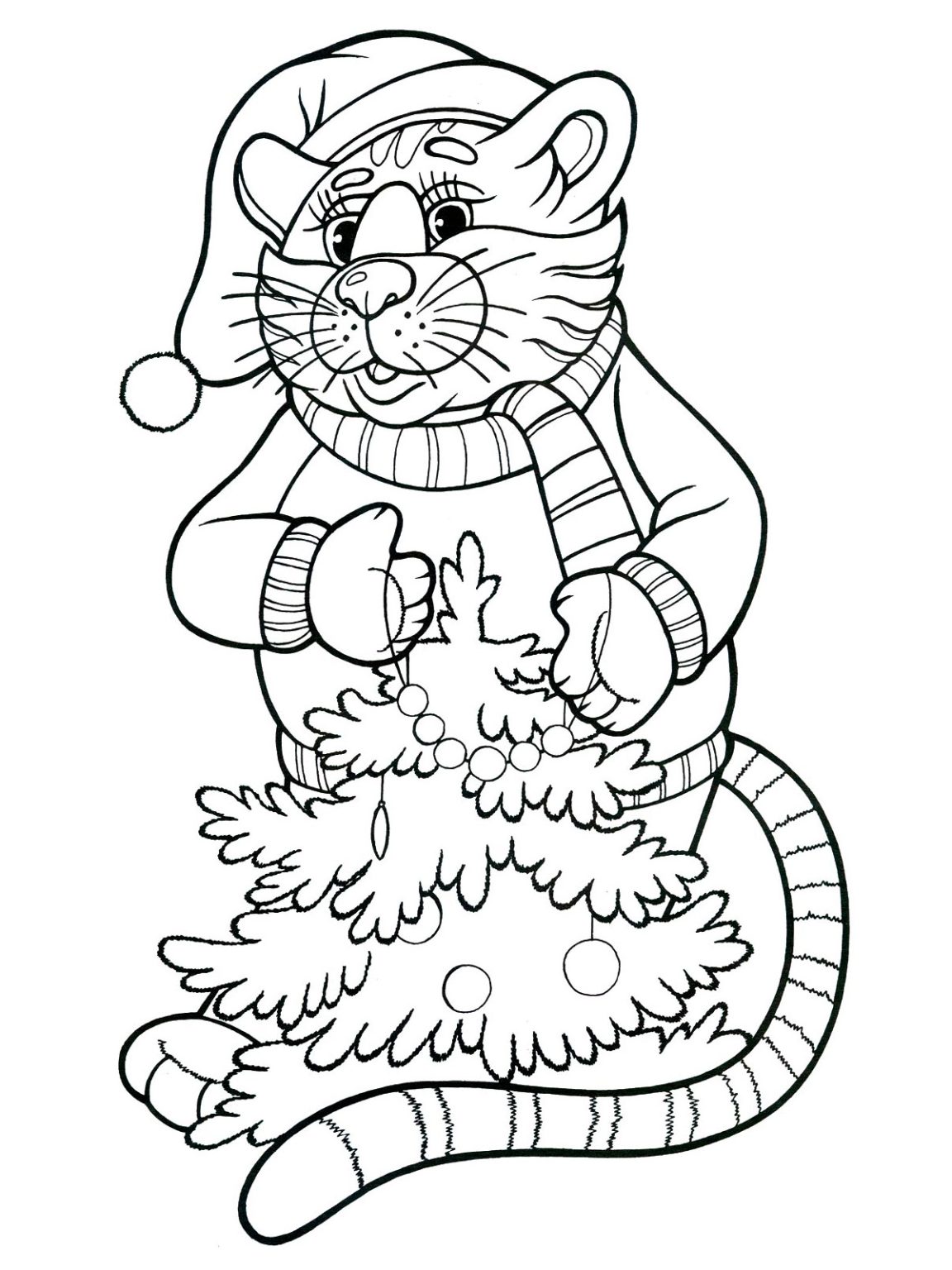 60 Printable Christmas Animal Coloring Pages 36