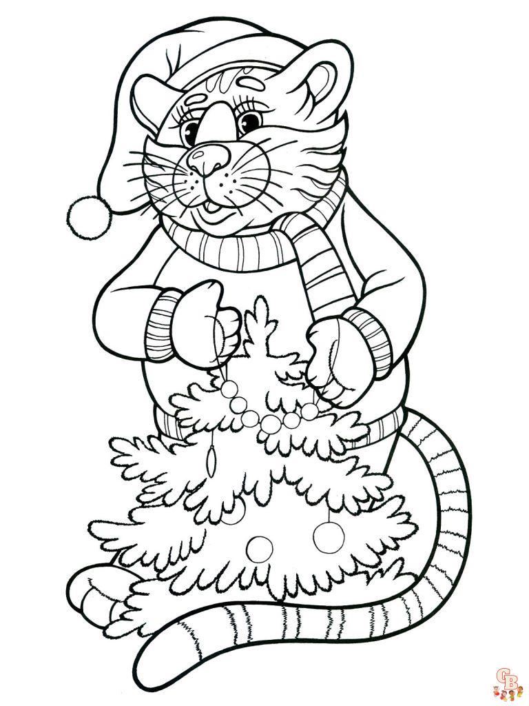 60 Printable Christmas Animal Coloring Pages 41