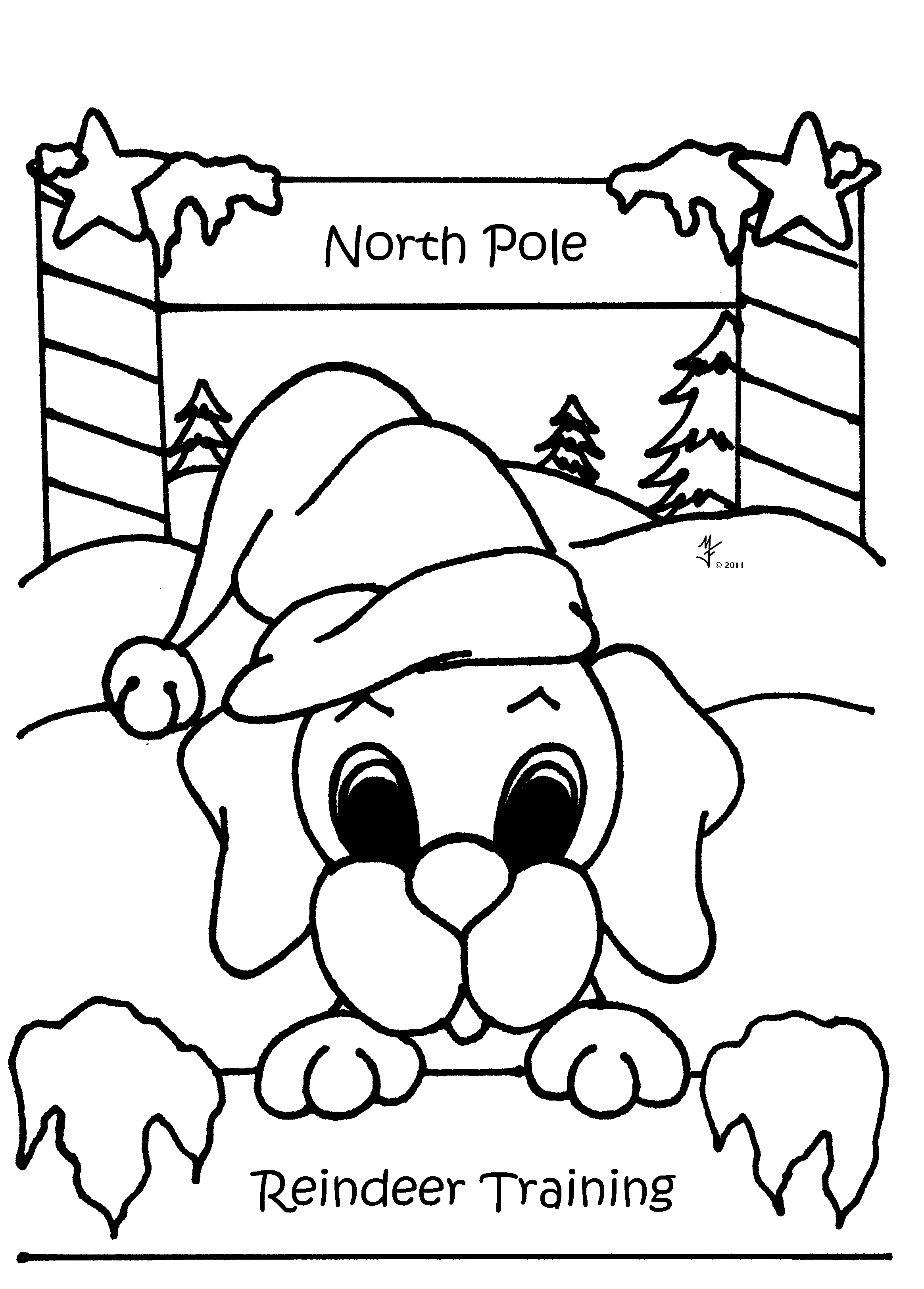 60 Printable Christmas Animal Coloring Pages 46