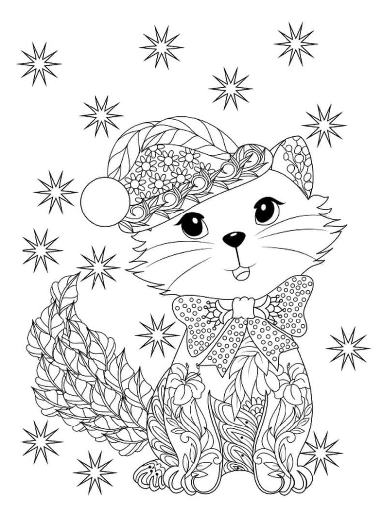 60 Printable Christmas Animal Coloring Pages 47