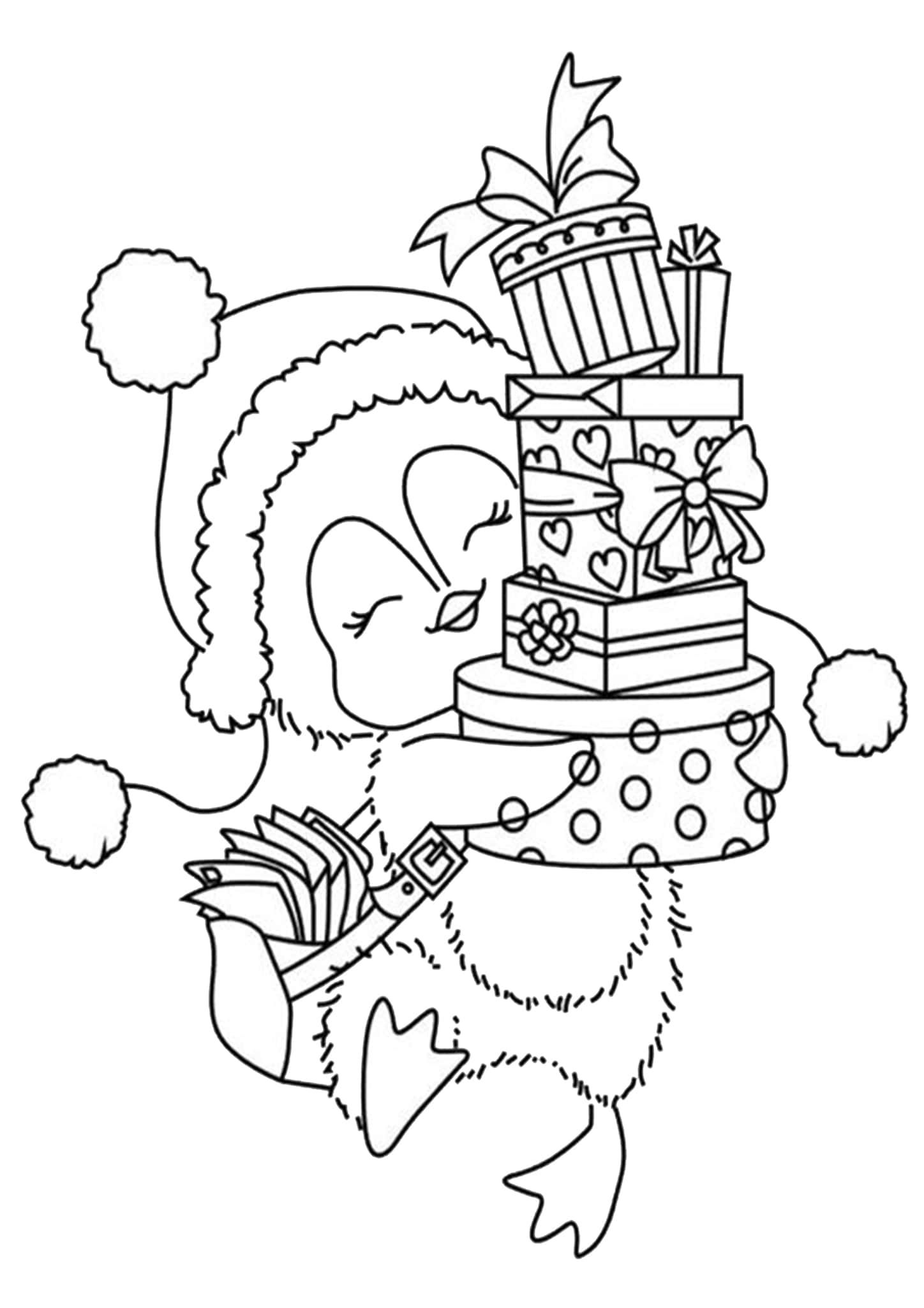 60 Printable Christmas Animal Coloring Pages 9