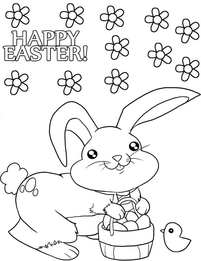 60 Printable Coloring Sheets Of Easter Bunnies 15