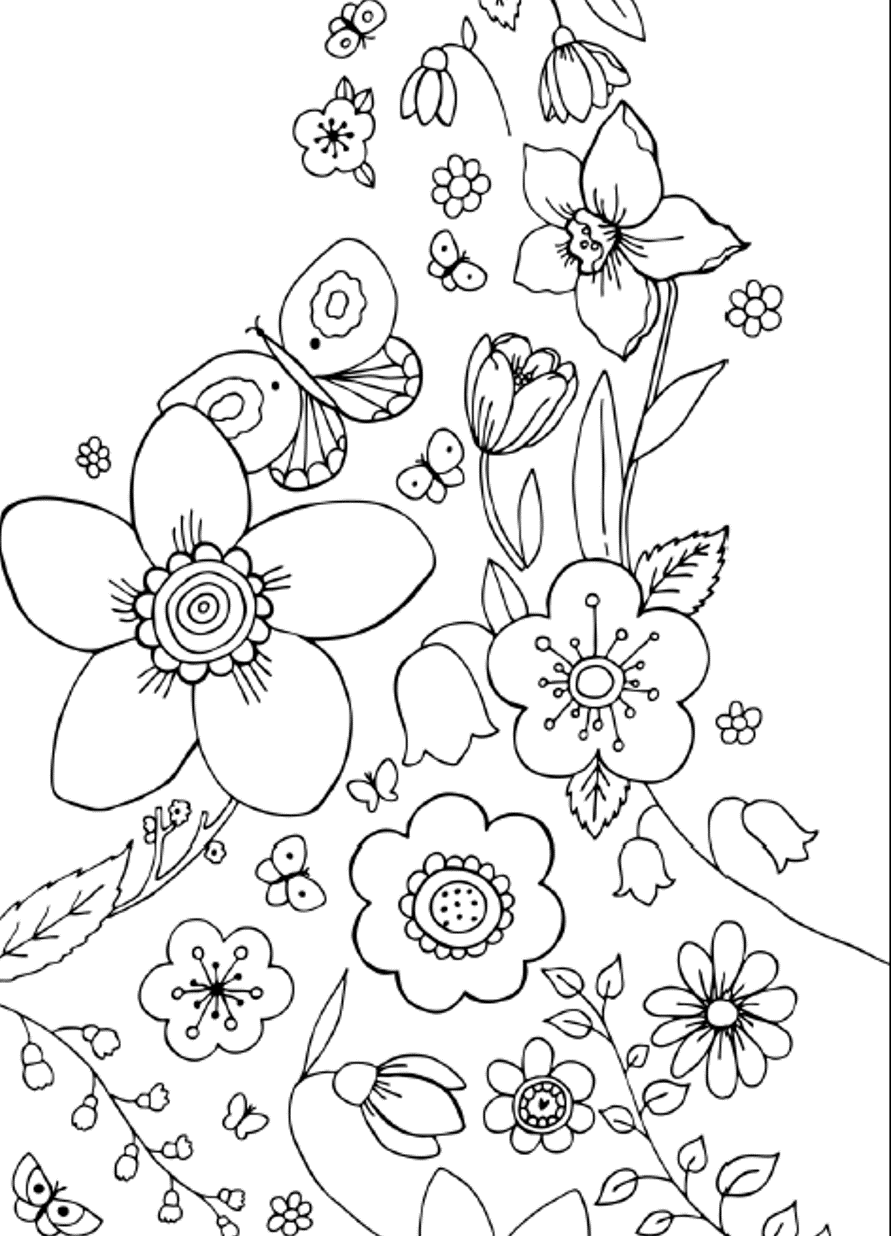 60 Printable Cute Flower Coloring Pages 60