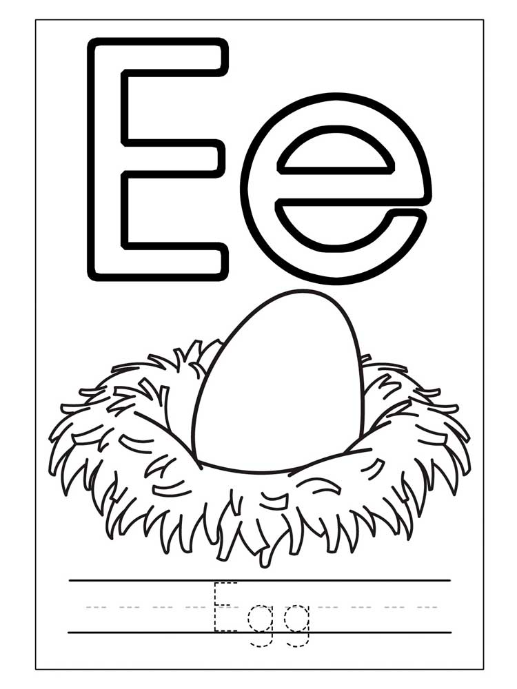 60 Printable Letter E Colouring Pages 17