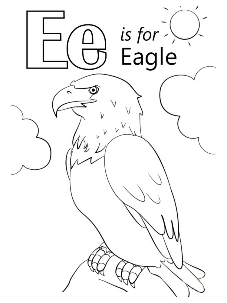 60 Printable Letter E Colouring Pages 3