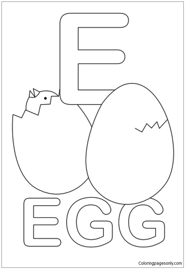 60 Printable Letter E Colouring Pages 7