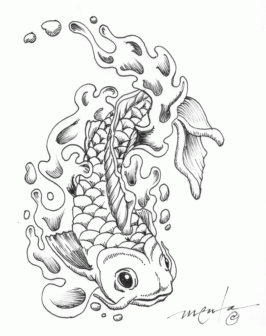 35 Printable Koi Fish Colouring Pages 1