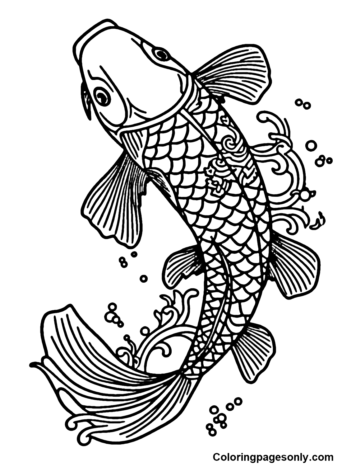 35 Printable Koi Fish Colouring Pages 10