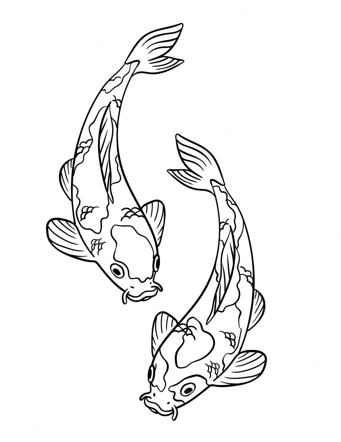 35 Printable Koi Fish Colouring Pages 13