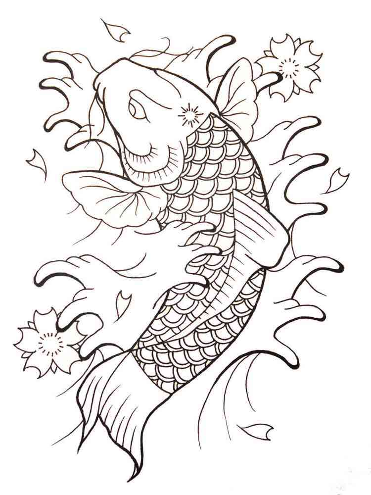 35 Printable Koi Fish Colouring Pages 18