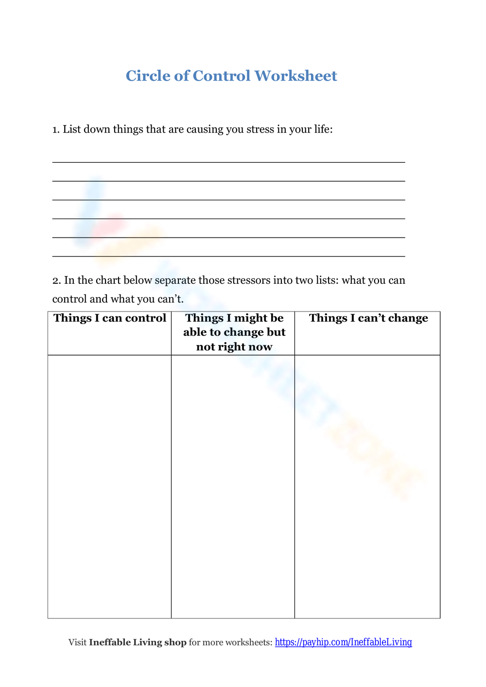 Save 60 Circle Of Control Worksheets Ideas 19