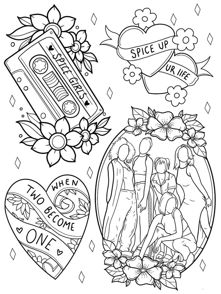 20 Aesthetic Coloring Pages Simple Indie