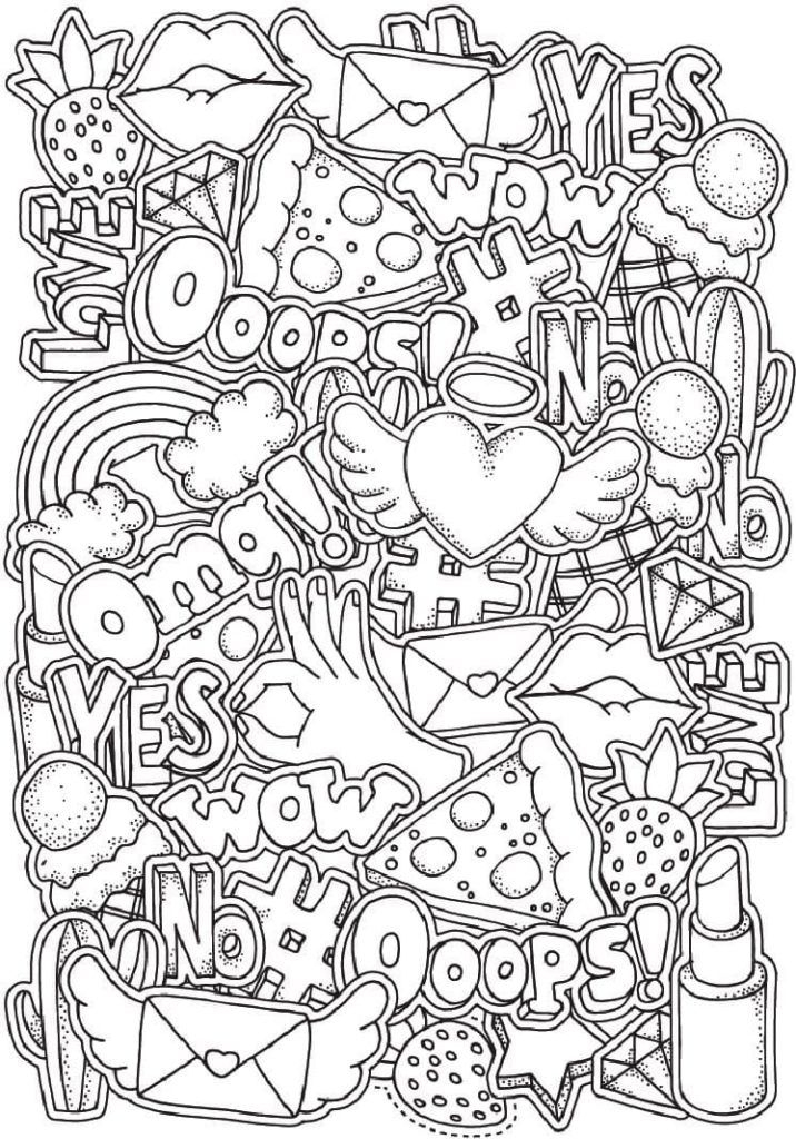 20 Aesthetic Coloring Pages Simple Indie