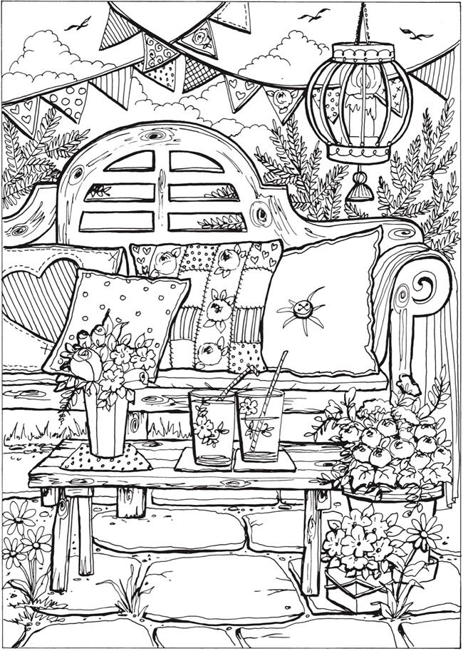 20 Cozy Girl Coloring Book Pages Colored