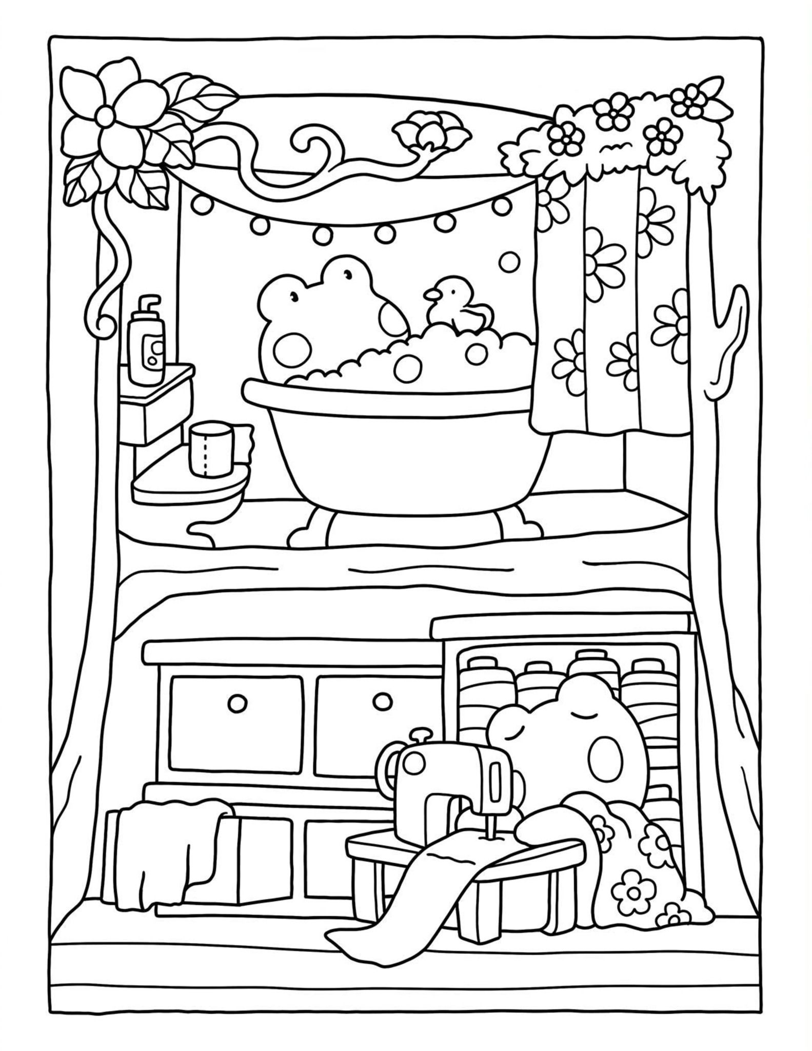 20 Cozy Girl Coloring Book Pages Colored