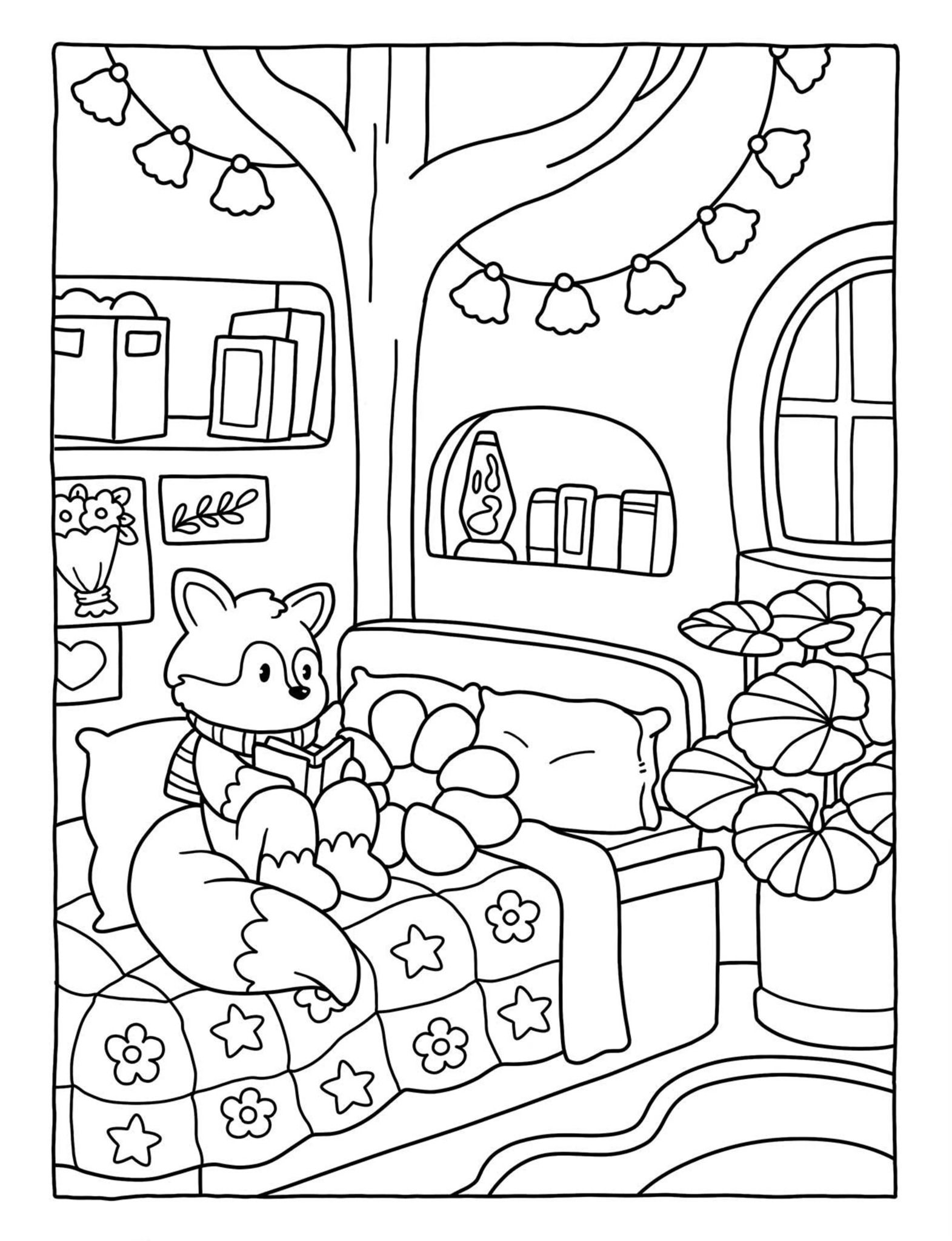 20 Cozy Girl Coloring Book Pages Colored