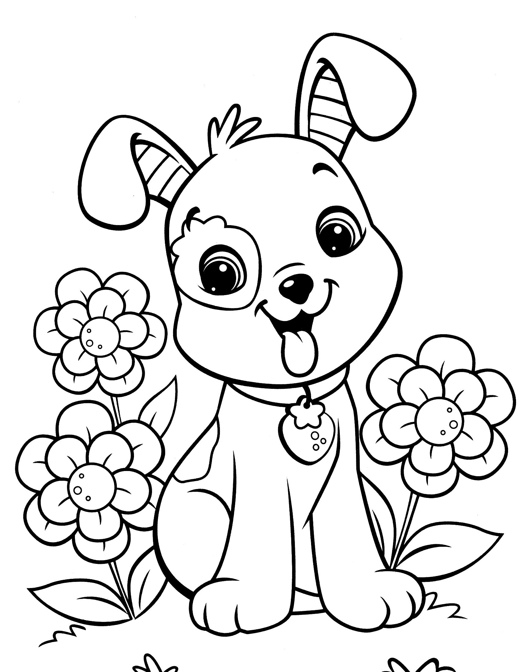 20 Cute Animal Coloring Pages Cartoon Dog