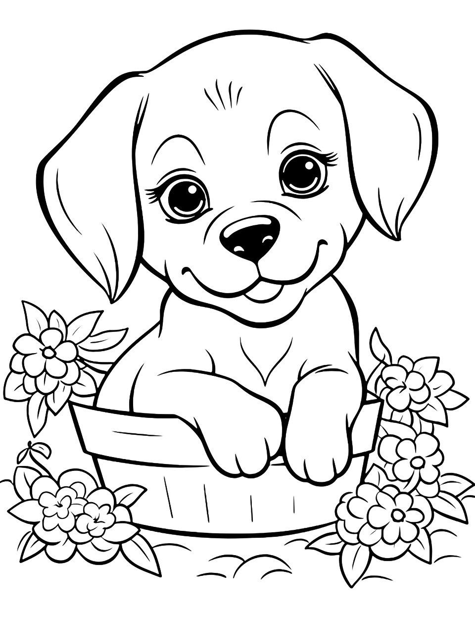 20 Cute Animal Coloring Pages Cartoon Dog