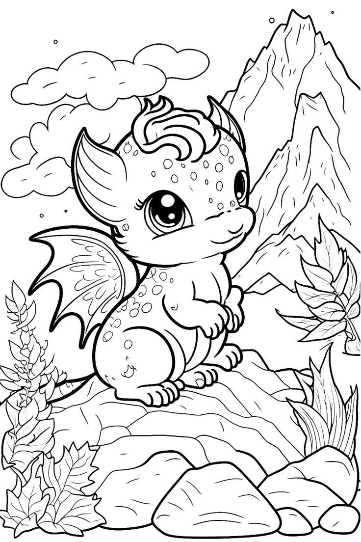 20 Cute Dragon Coloring Sheets