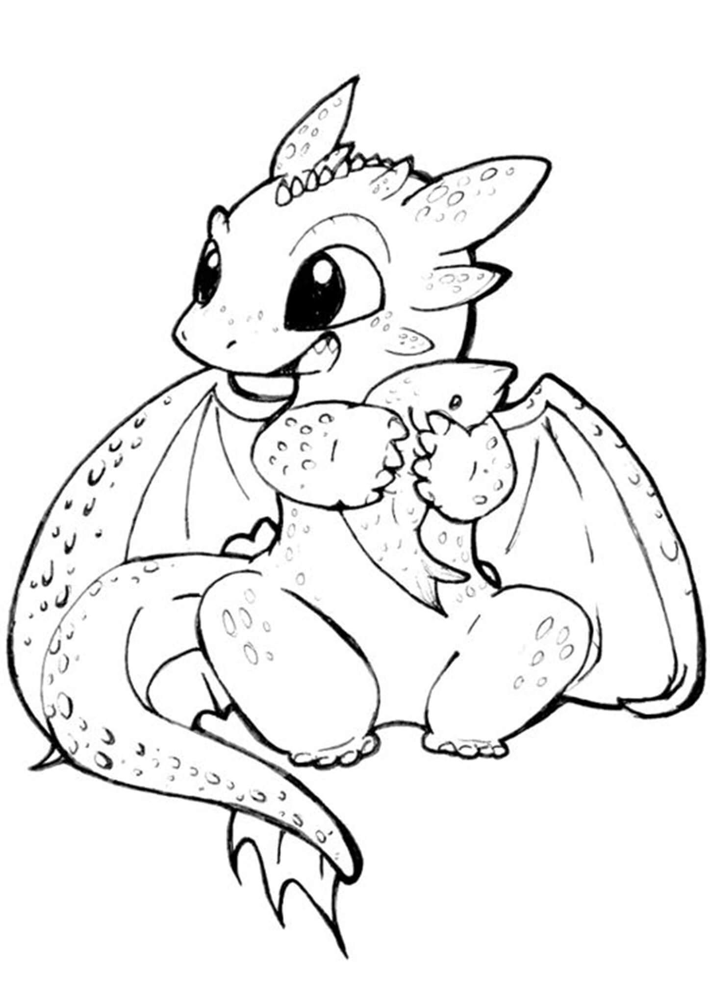 20 Cute Dragon Coloring Sheets