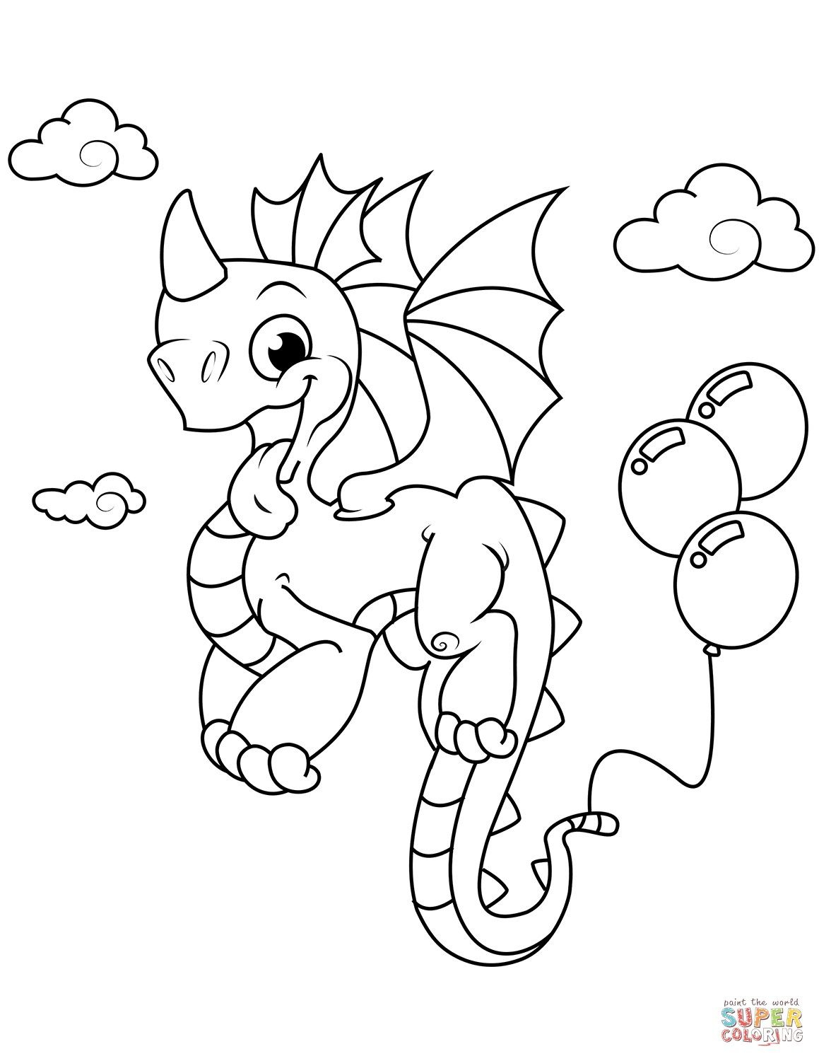 20 Cute Dragon Coloring Sheets