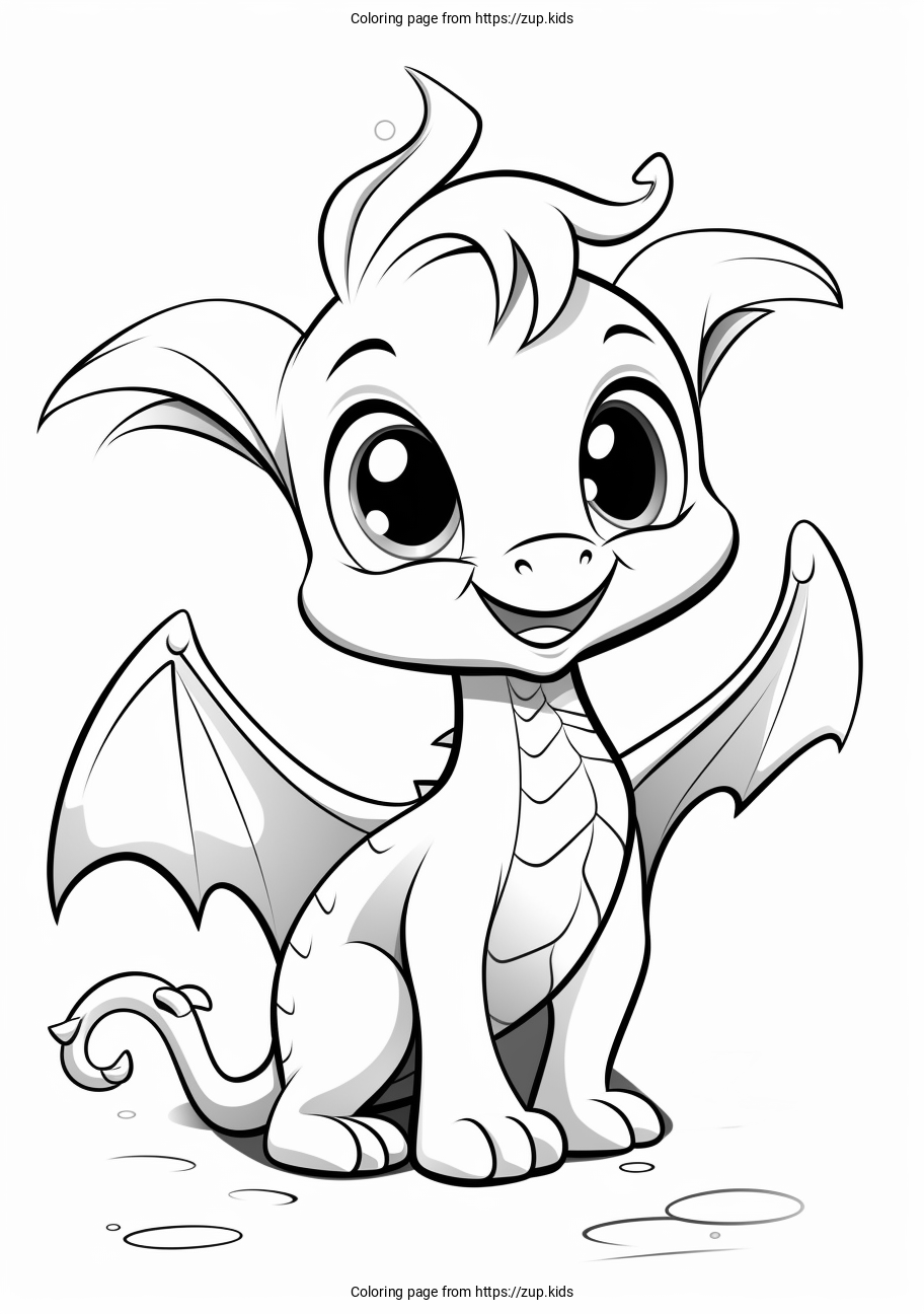 20 Cute Dragon Coloring Sheets