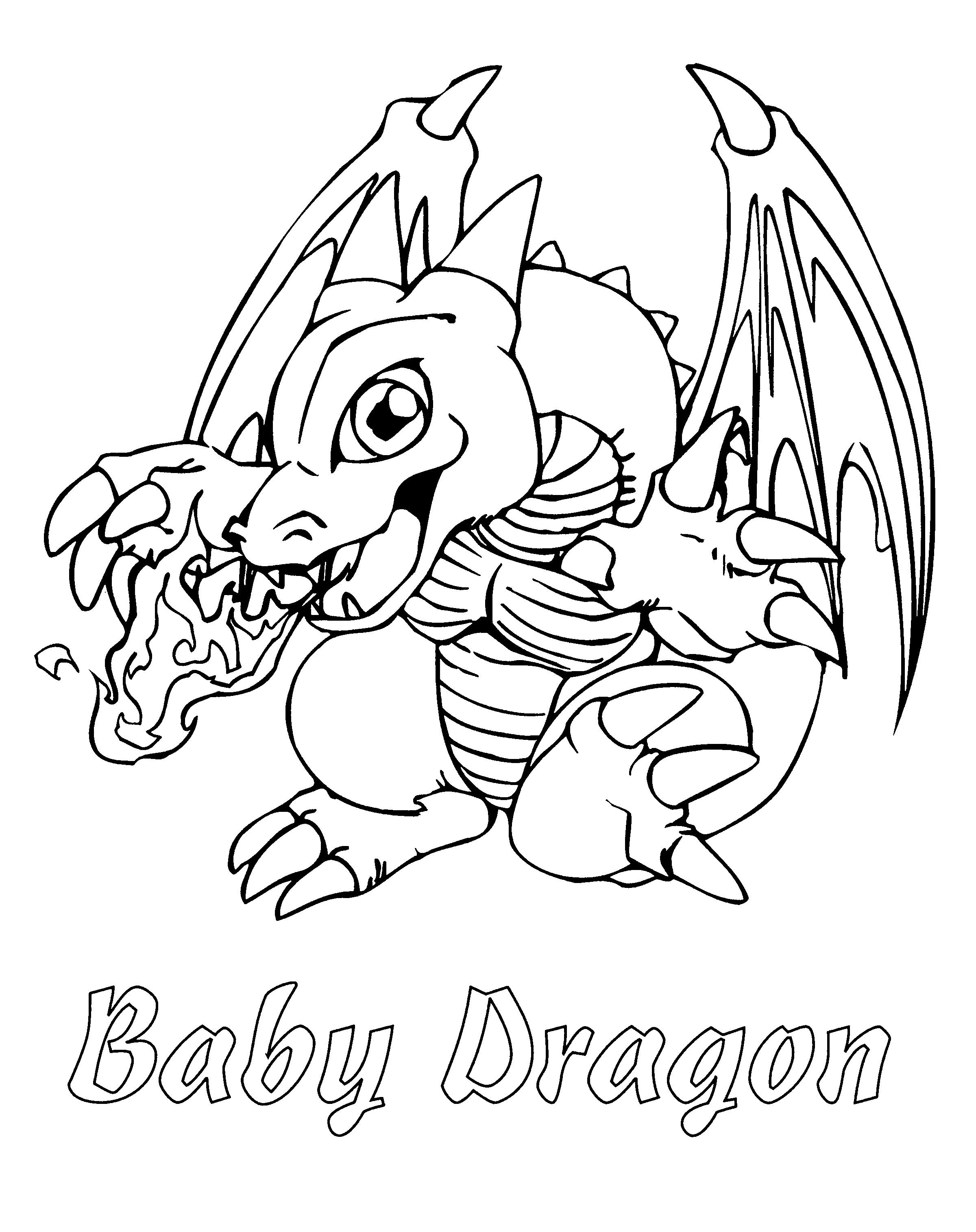 20 Cute Dragon Coloring Sheets