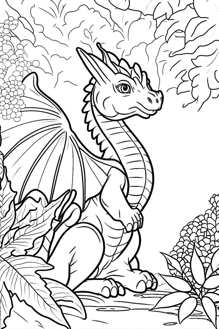 20 Cute Dragon Coloring Sheets