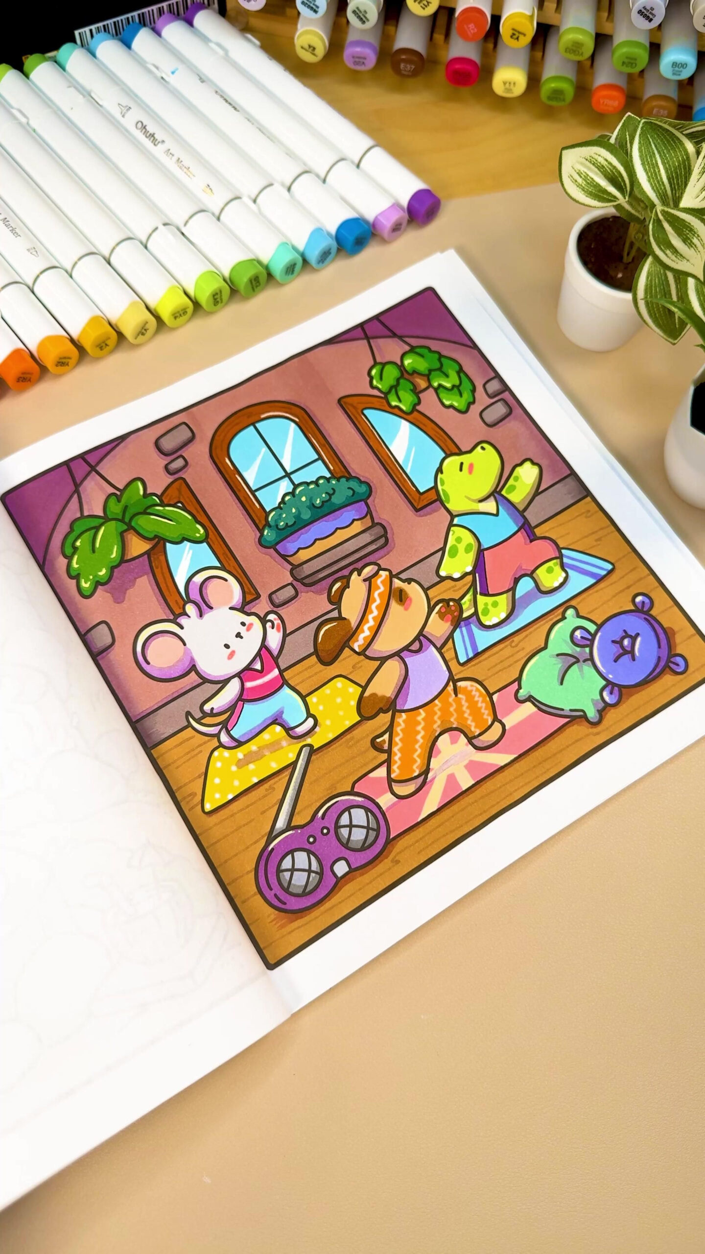 20 Little Corner Cute And Comfy Coloring Book Colored