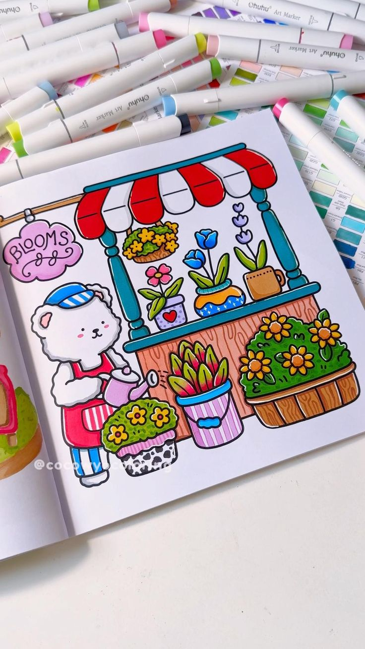 20 Little Corner Cute And Comfy Coloring Book Colored