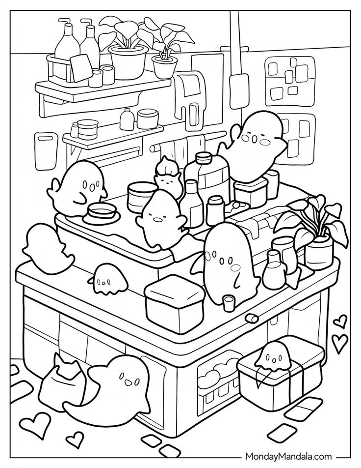 20 Little Corner Cute And Comfy Coloring Book Colored