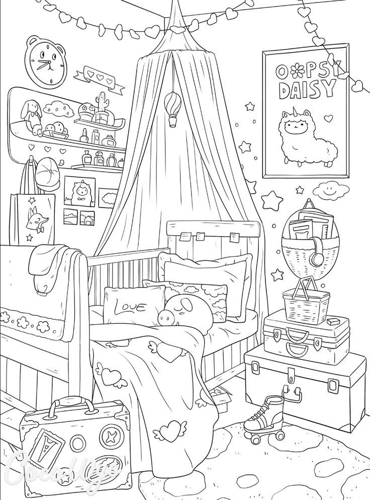 20 Little Corner Cute And Comfy Coloring Book Colored