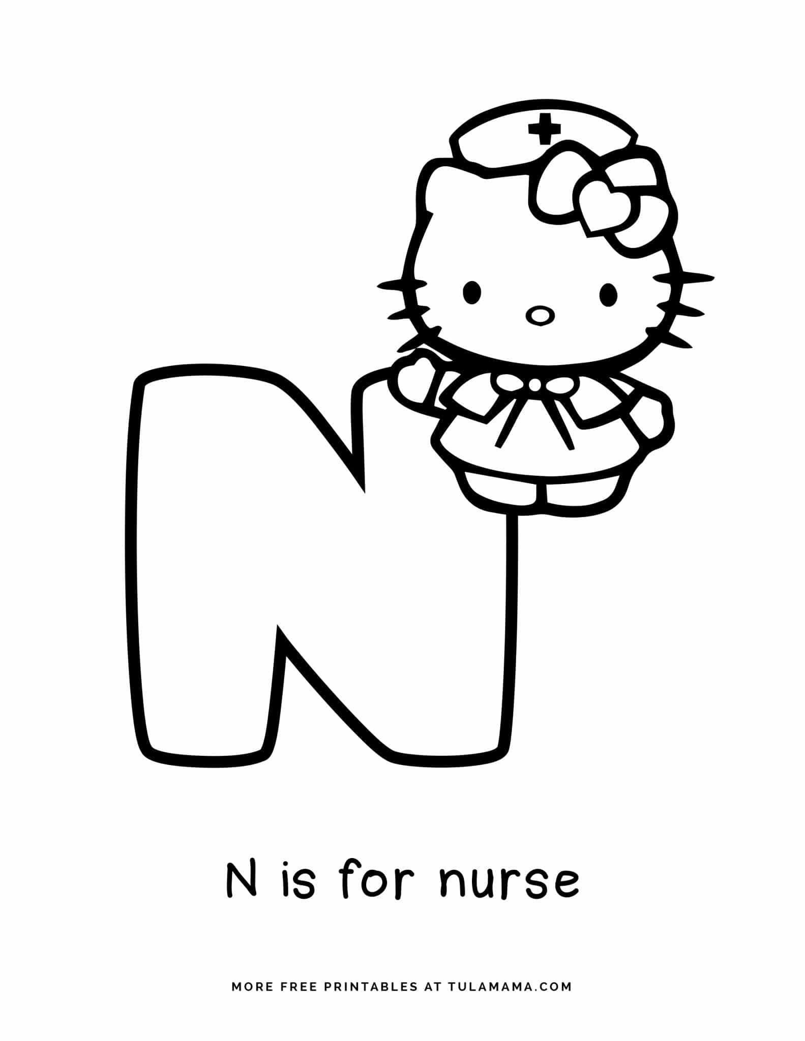 20 Nurse Hello Kitty Coloring Pages