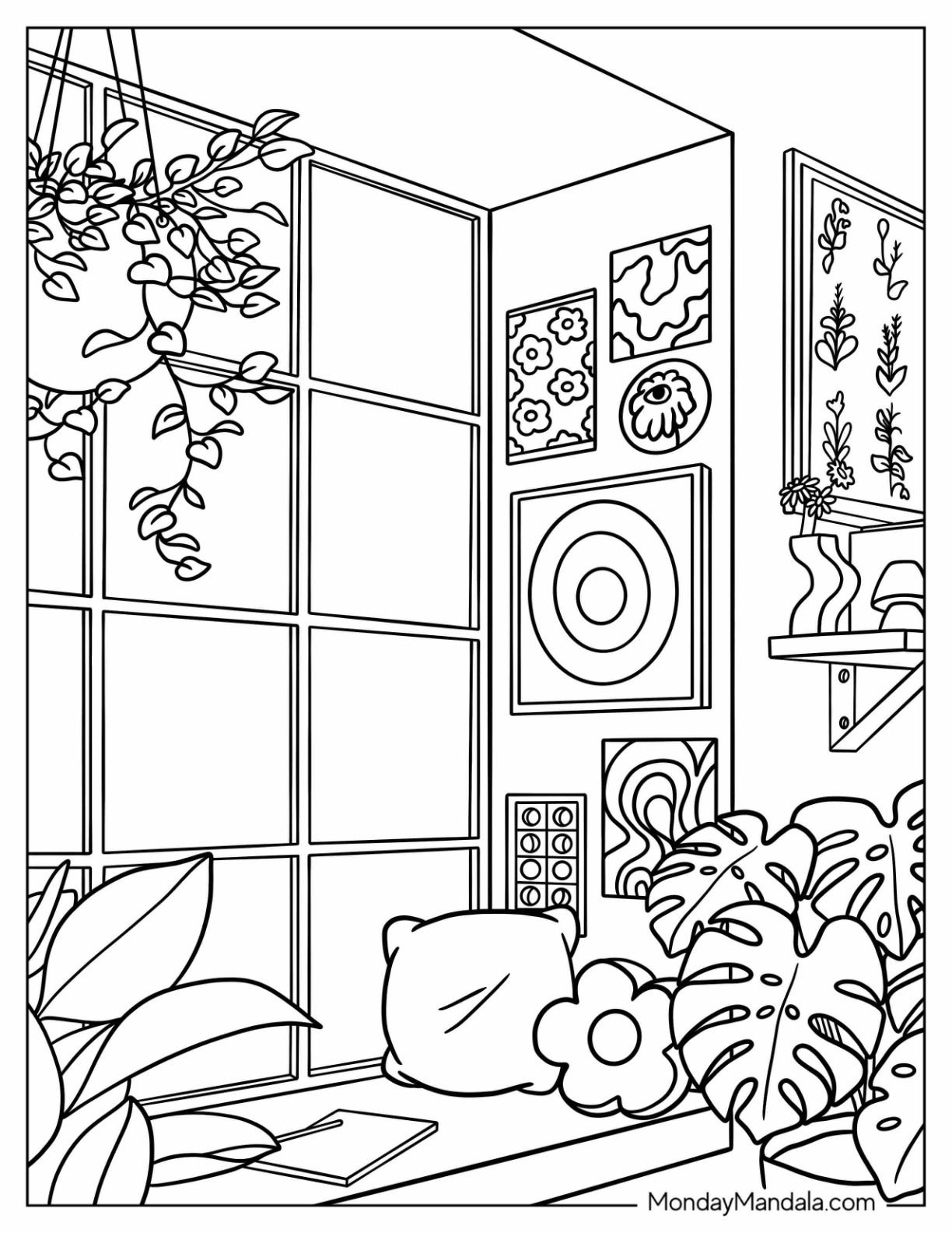 20 Printable Coloring Book Aesthetic Green