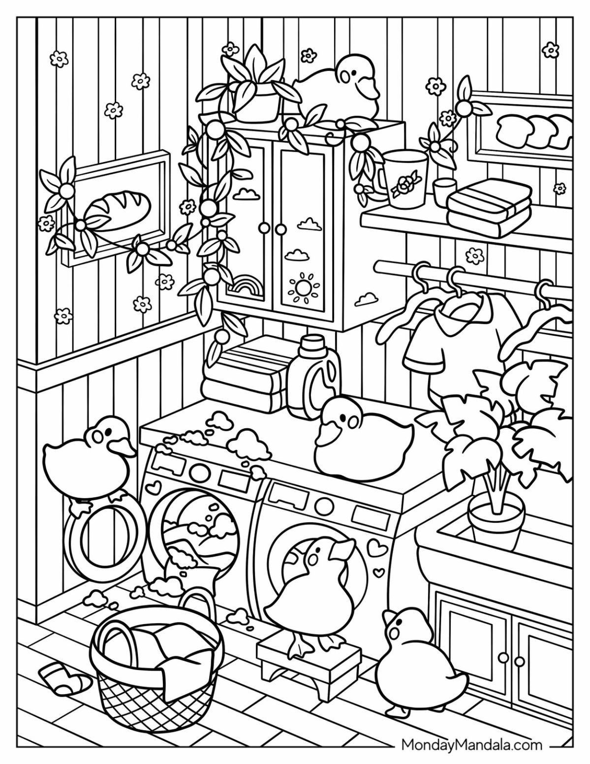 20 Printable Coloring Book Aesthetic Green